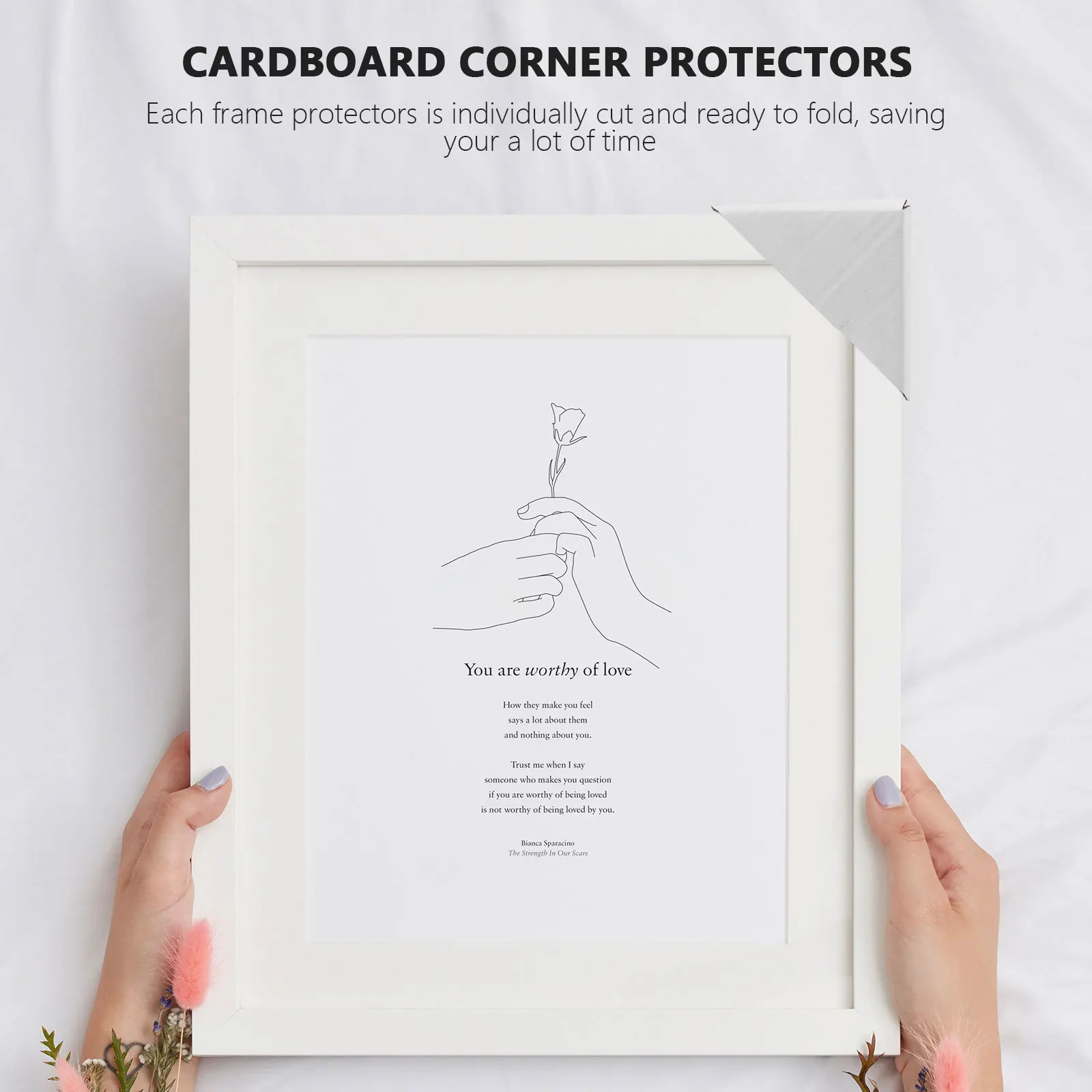 100 قطعة من واقي زوايا الورق المقوى القابل للتعديل لإطار الحرس الشحن لوحات فنية إطارات الصور واقيات زوايا الورق للسلامة #2