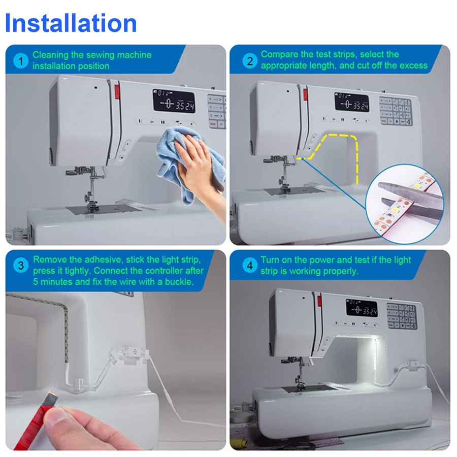 Sewing Machine LED Light Strip flexible neon 5V USB ice tape Cold 30cm Industrial Machine Working LED Lights With touch switch