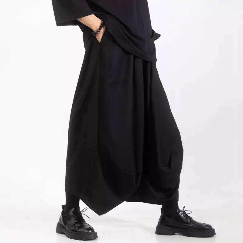 

Original Casual With Curved Cut Men, Wide-Leg Pants, Summer Men's Casual Pants Style, Retro Japanese Balloon Pants For Men