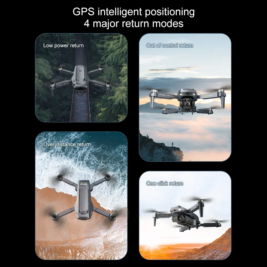 K811 MAX Drone GPS retour 4K HD double caméra 5G WIFI Intelligent évitement d'obstacles Quad axe sans brosse photographie aérienne dépliants