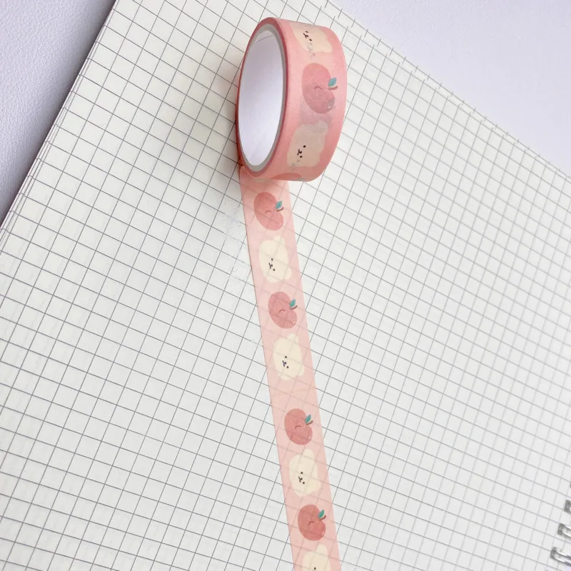 1Pc Ins Cute Bear Fruits Vegetables Washi Tape Simple Style Sealing Sticker Student Creative Stationery Masking Decorative Tape