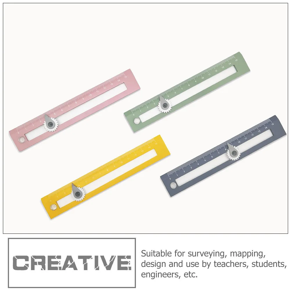 2Pcs Drawing Ruler Set Plastic Compass Straightedge Precision Measurement Tool for Teachers Students Engineers Drafting