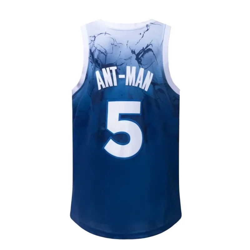 Men's No.5 MINNESOTA Embroidery Blue Basketball Jersey Loose Breathable Sportswear Sleeveless Crew Neck Quick Dry Tank Top