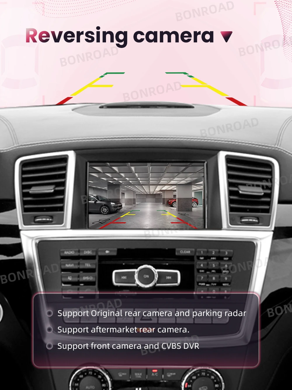 BONROAD Drahtloser CarPlay-Adapter Android-Automodul für Mercedes Benz ML W166 GL X166 2012–2015 NTG4.5 mit Bluetooth Airplay – Detail 9