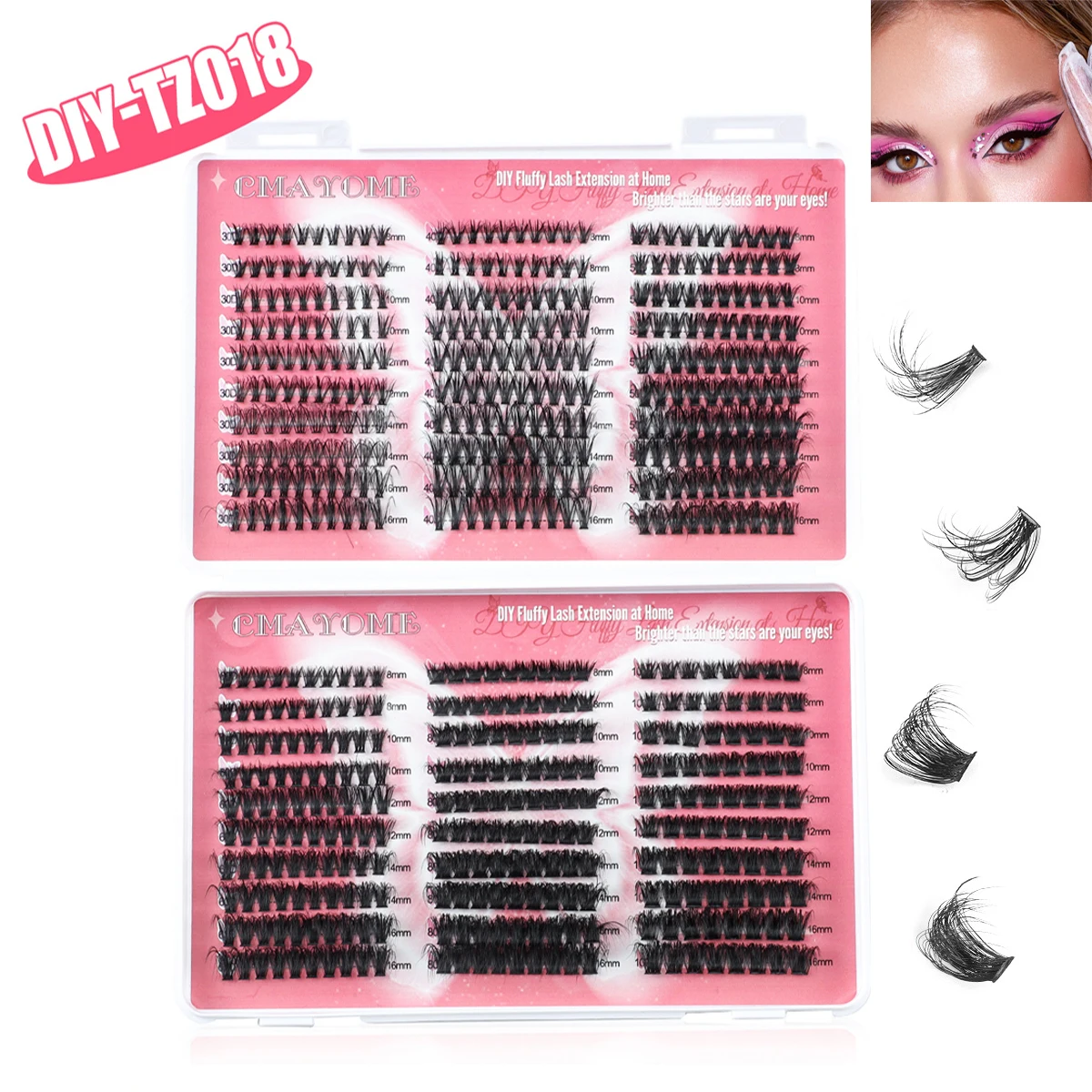 False Eyelash Set Segmented Single Cluster D Curvature Eyelashes For Eye Lashes Extension Makeup Tools