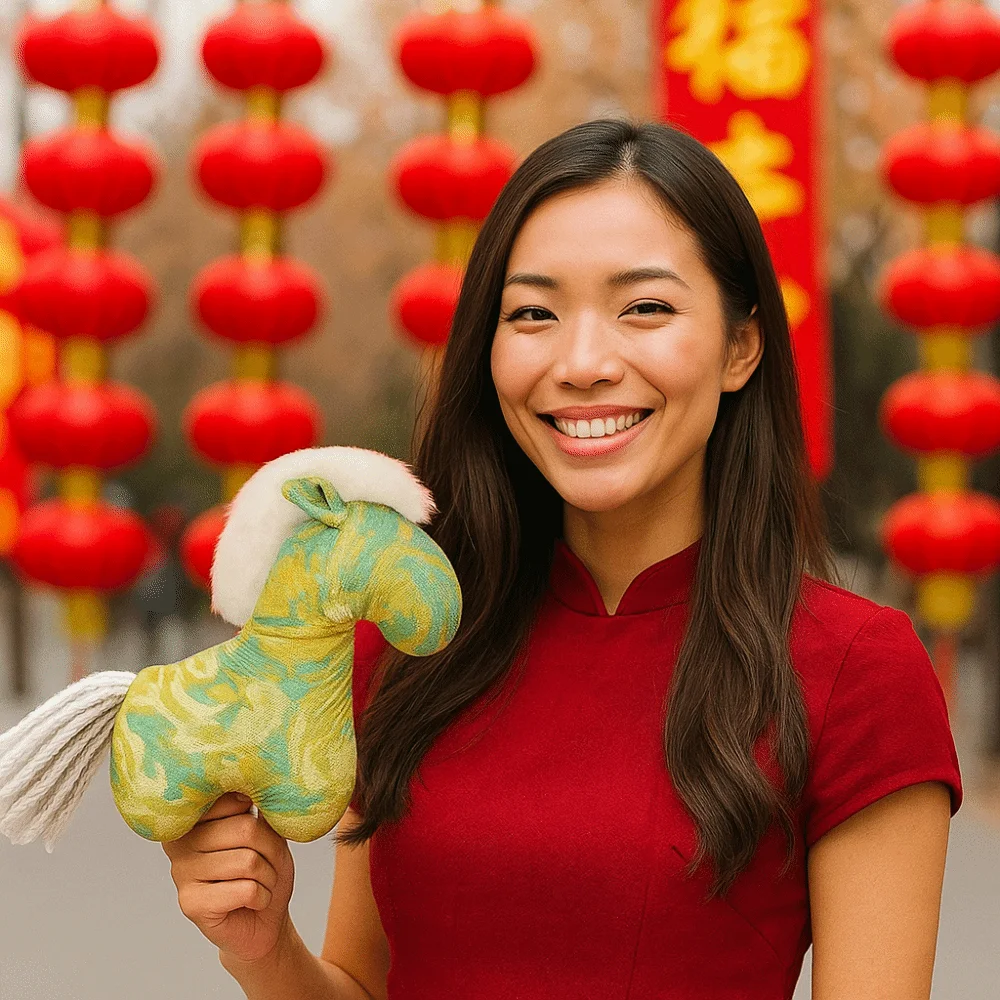 PP القطن محشوة زودياك الحصان أفخم الدمى مقلد شعيرات لينة سنة الحصان التميمة التميمة دمية النمط الصيني #4