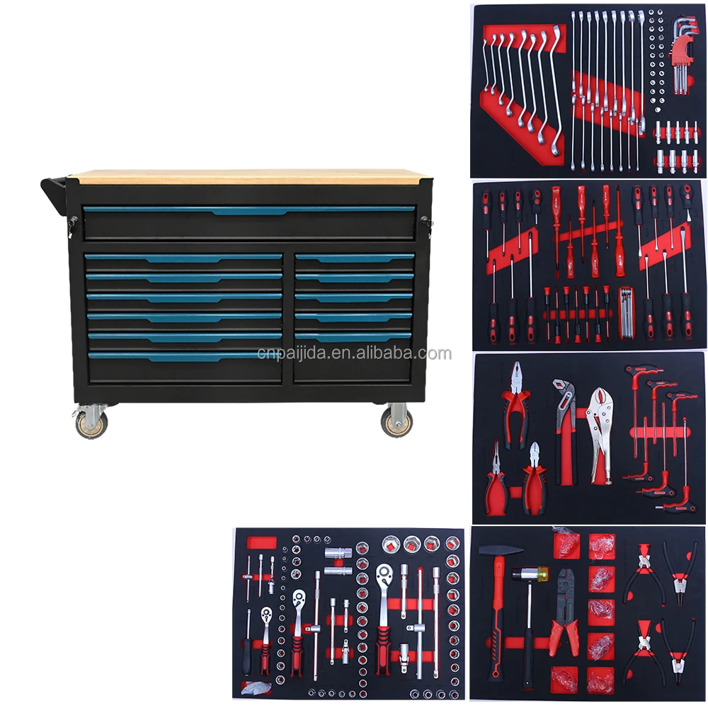 

420 Industrial Steel Cabinet Drawers Keyed Lock OBM OEM Customizable European Style 300kg Load Capacity Wheels Garage