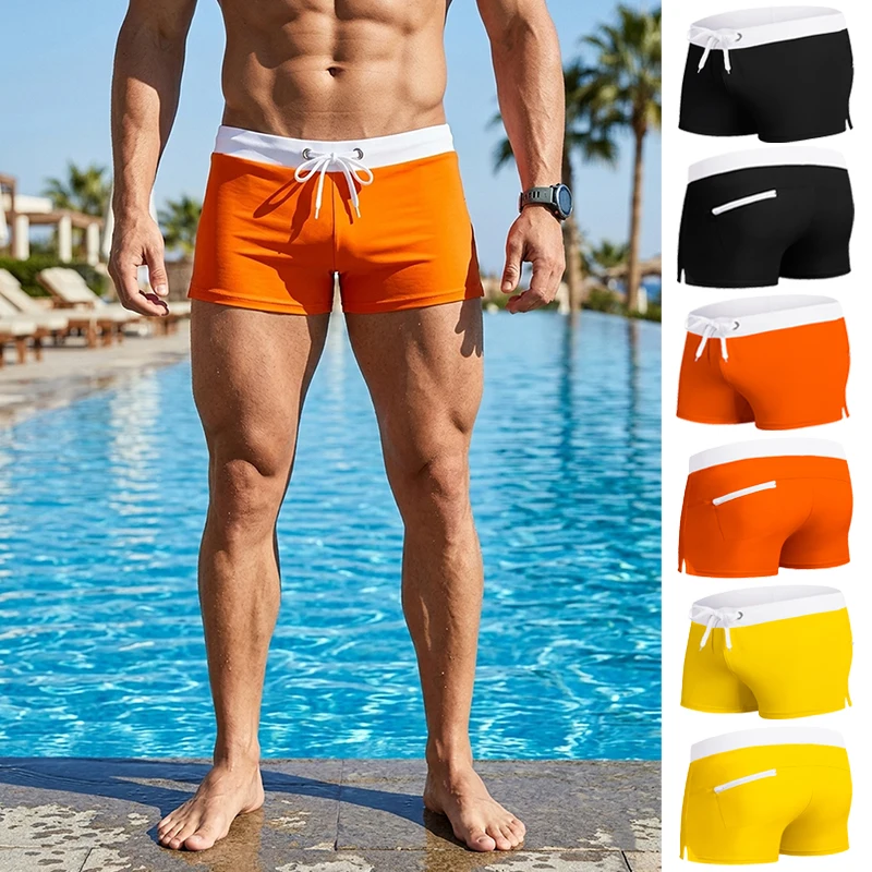 Sommer-Badehose für Herren mit Netzfutter, Reißverschlusstasche, dehnbar, bequem, schnell trocknend, Badeshorts, Badeanzug, Badebekleidung