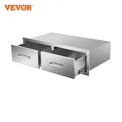 VEVOR Stainless Steel Kitchen Locker Flush Mount Multiple Access Drawer with Food-grade Handle Patio Grill Station BBQ Island