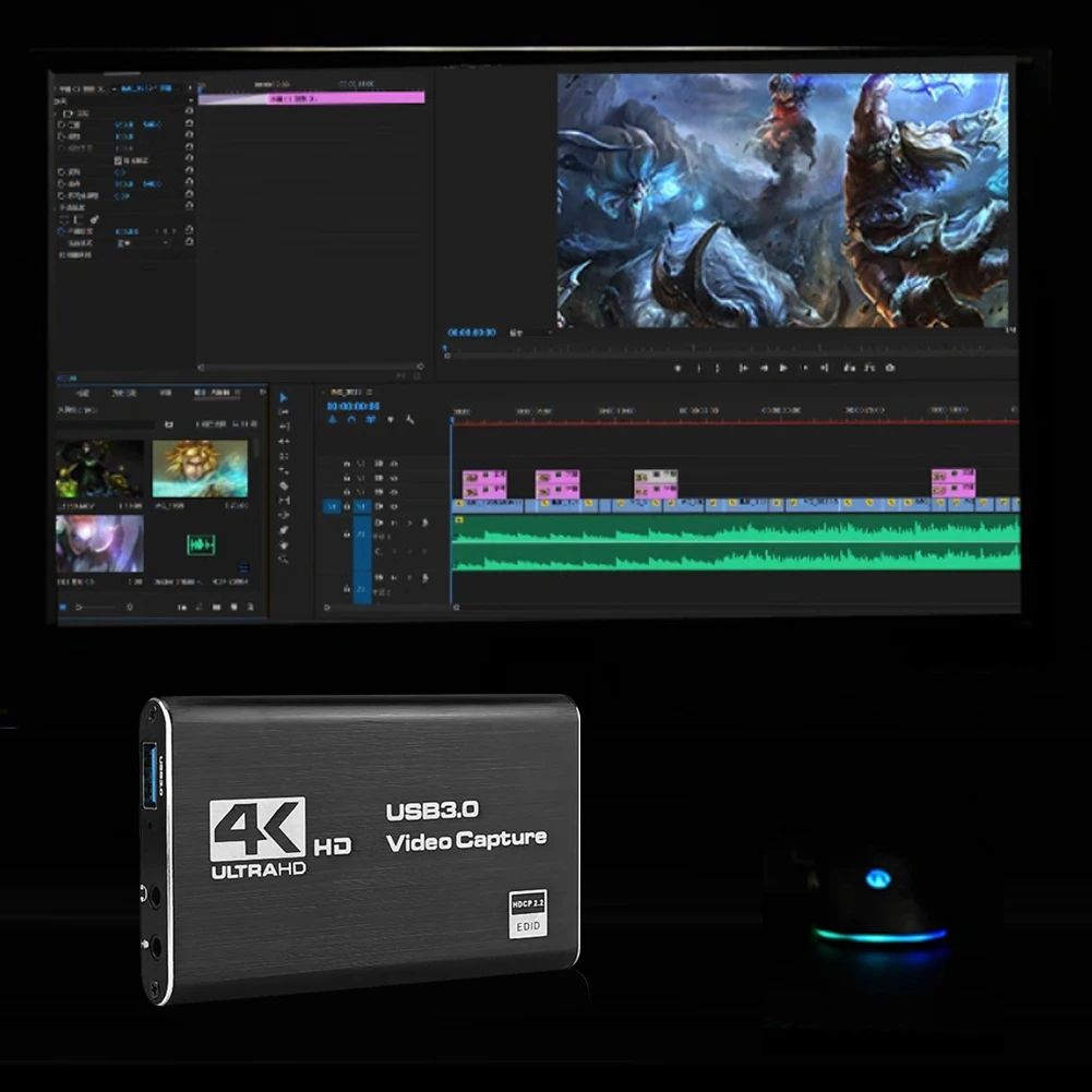 4k hdmi-compatível usb 3.0 hdtv câmera caixa de gravação 1080p 60fps placa de captura de áudio e vídeo 60hz para obs captura cartão de jogo ao vivo