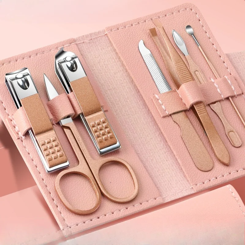 Set tagliaunghie da 7 pezzi Set completo di tagliaunghie per uso domestico Strumenti per manicure e bellezza Set tagliaunghie portatile