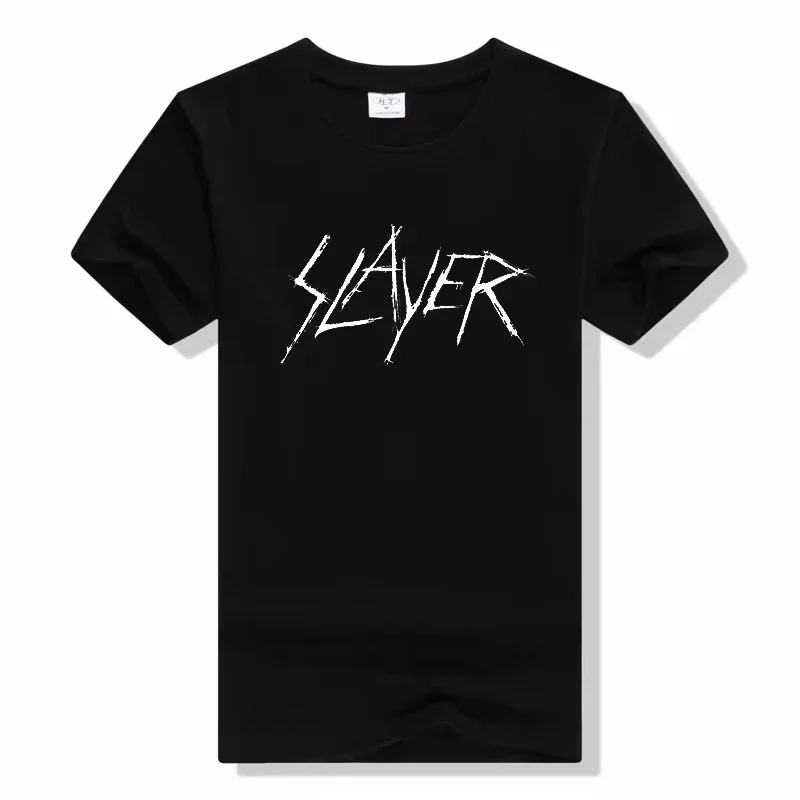 Metal Band T-Shirt Slayer Printed Fashion Streetwear Crew Neck Short Sleeve Tee Cotton Rock Tops Oversized high quality unisex