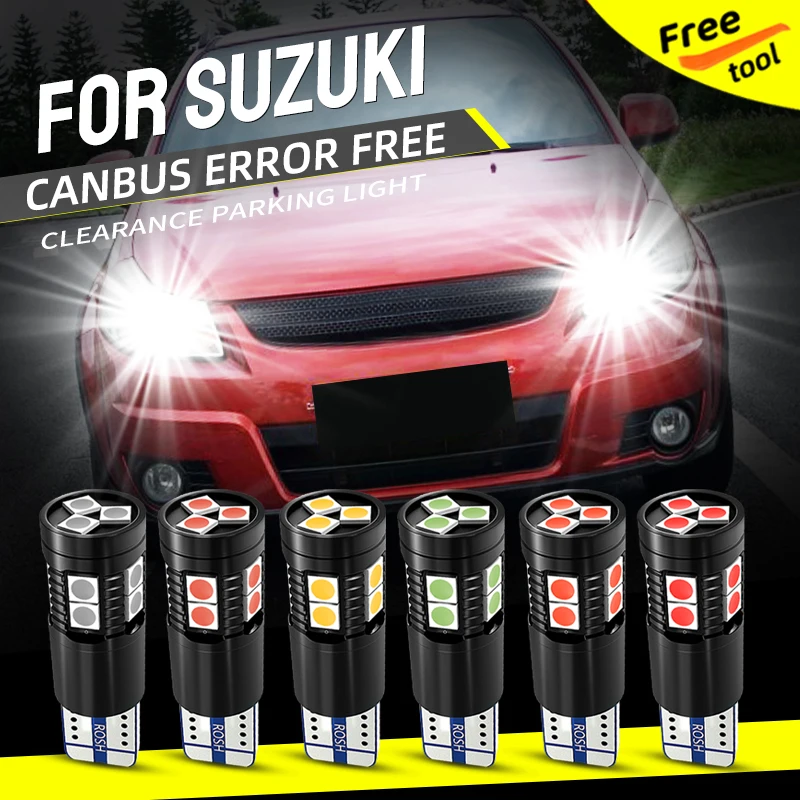 2×T10 W5W LED Clearance Side Marker Lights Bulbs No Error For Suzuki Kizashi Liana Swift SX4 S-Cross Wagon R Samurai XL7 Splash