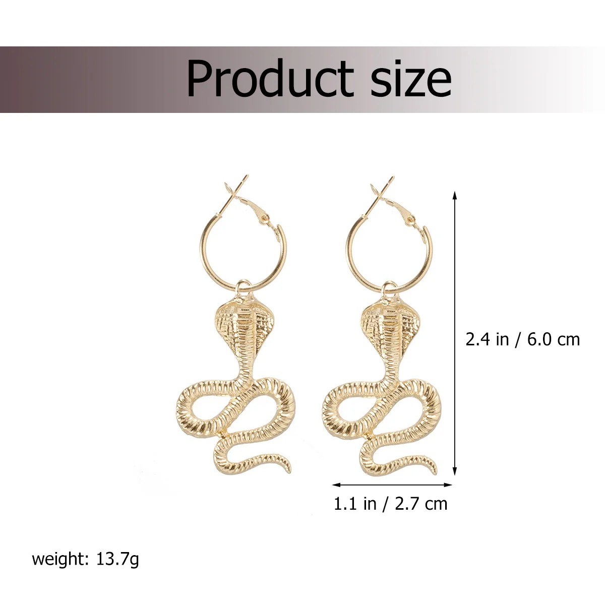

Cobra Animal Earrings Alloy Lightweight Vintage Snake Design Women Jewelry Gift Fashion Accessories Women Eardrop