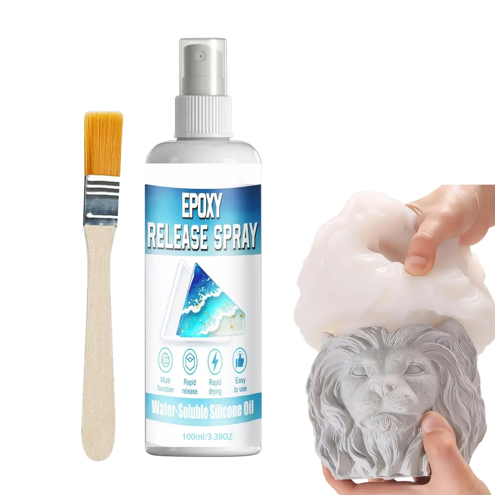 100ml Silicone Release Spray Epoxy Release Spray Strong Mold Fast Drying Extends Mould Life for Resin Casting Soap Candle Making image 6