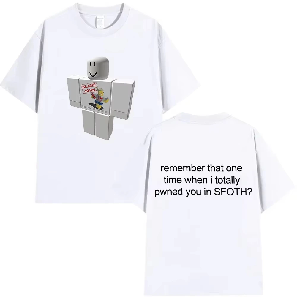 Lustiges Blame John Meme T-Shirt mit Shedletsky Forsaken Aufdruck, Kurzarm-T-Shirts für Männer und Frauen, Lässiges Baumwoll-T-Shirt von hoher Qualität – Detail 13