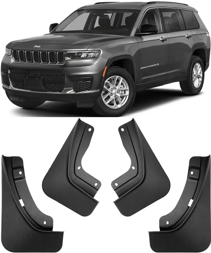 

Car Decoration Front & Rear Splash Guards Mud Flaps For 2021-2024 Jeep Grand Cherokee L