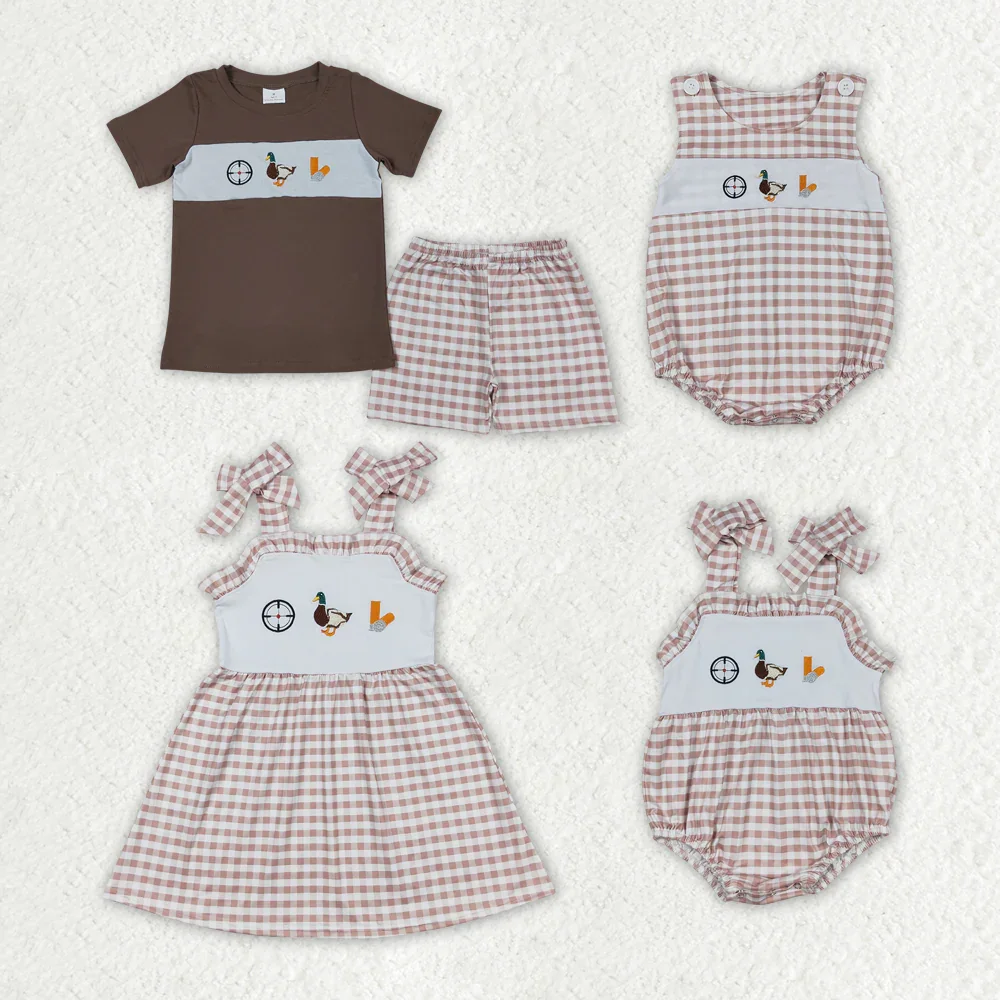 

Sibling Girls Boys Duck Hunting Summer Shorts Clothes Sets