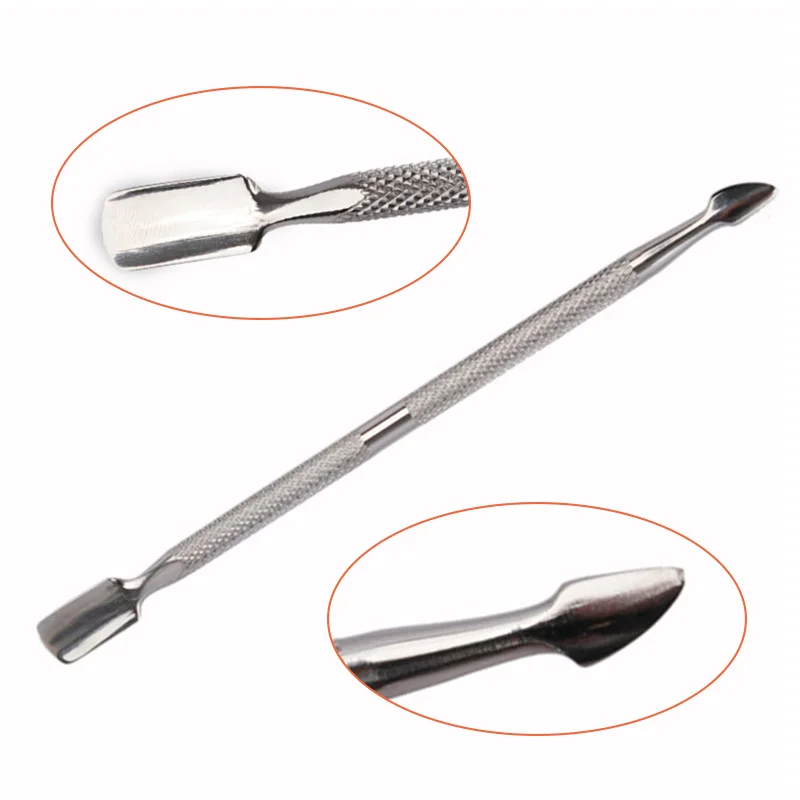 

Nail Art Stainless Steel Cuticle Pushers Spoon Cuticule Remover Metal Nail Drop Dead Cleaner Nails Tools Wholesale