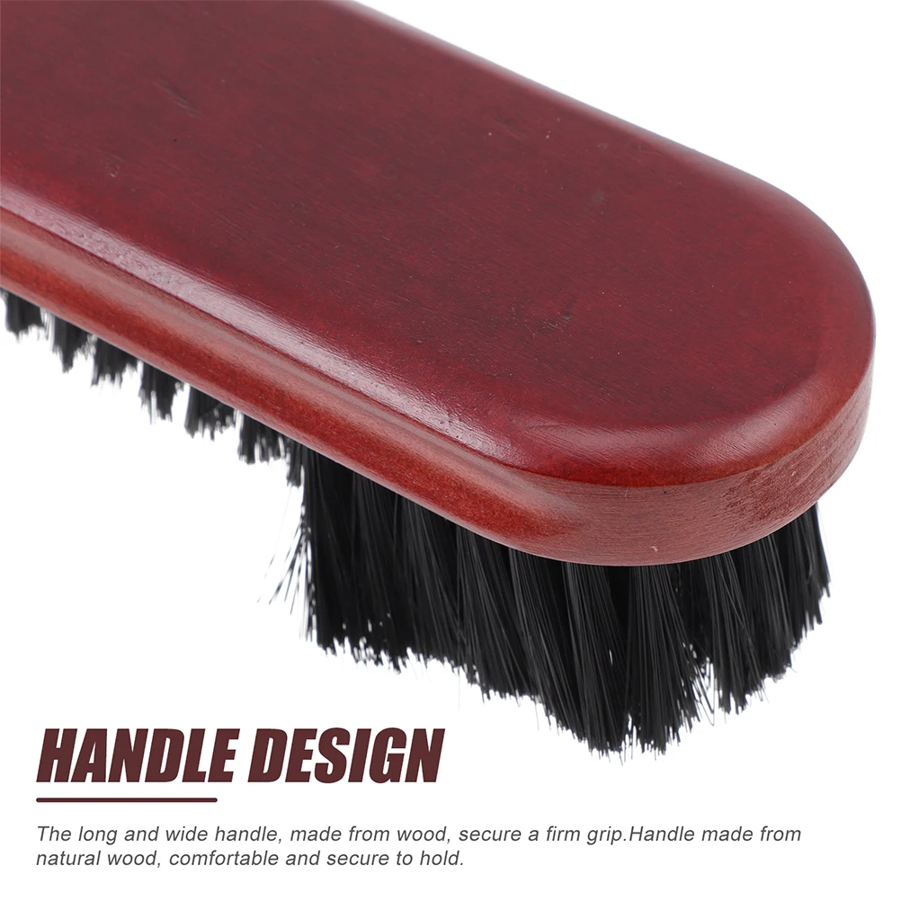

Horseshoe Shape Billiard Table Clean Tool 2Pcs Dual Length Bristles Red Wood Handle Pool Table Brush for Rails Corners