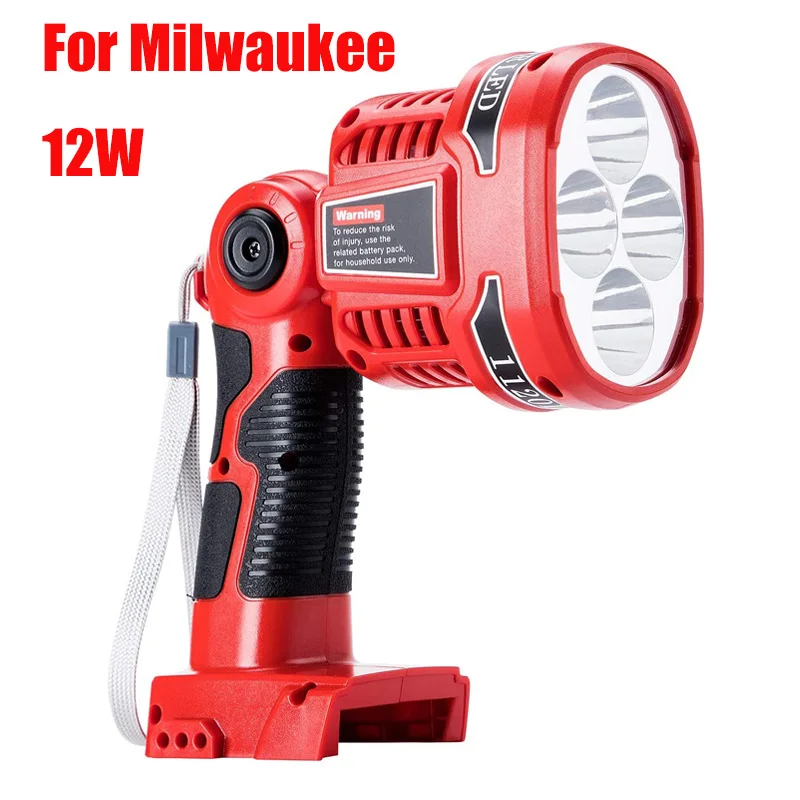 

For Milwaukee 18V Li-Ion Battery Portable 12W LED Lamp Flashlight Outdoor Work Light High Quality LED Lighting Emergency