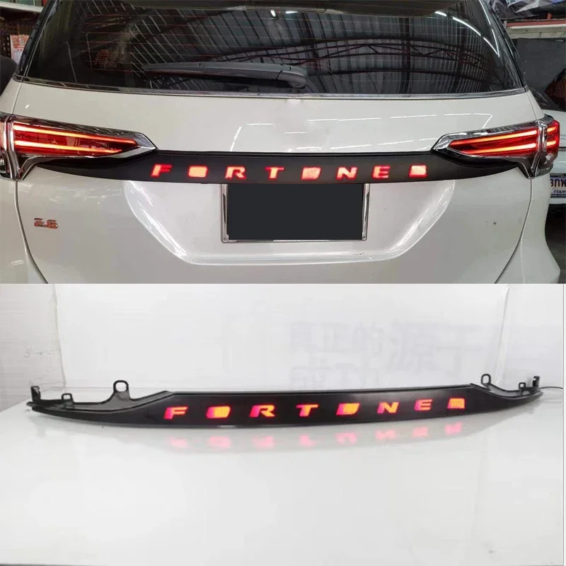 Chromed Black Color Car LED Trunk Lamp Rear Warning Light Brake Lamp For Toyota Fortuner 2016 2017 - 2019 2020