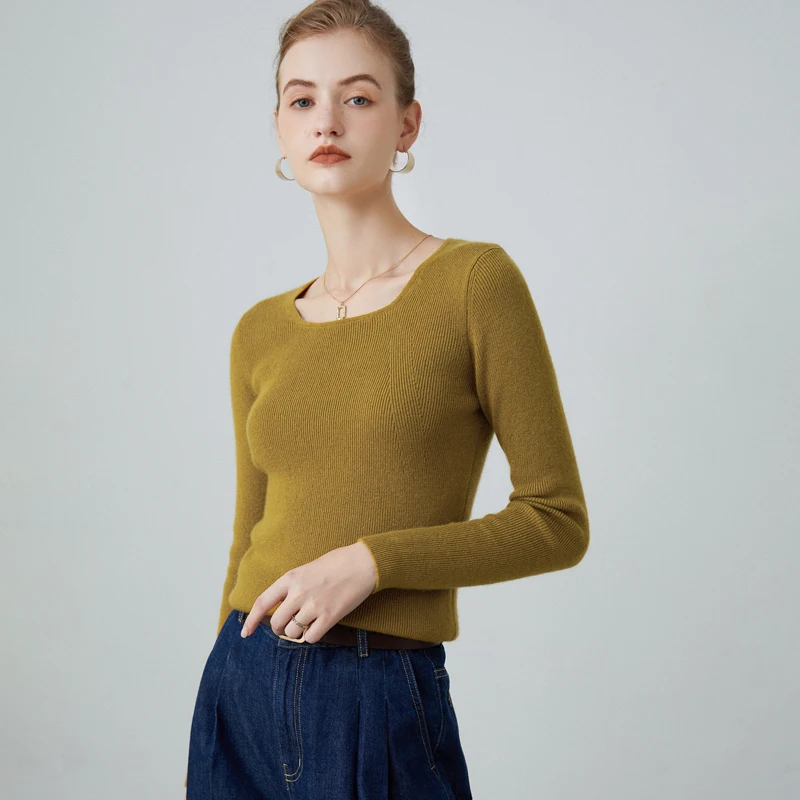 

2023 Autumn/Winter Women's 100% Pure Cashmere Sweater Knitted Pullovers High Elastic Lady's Grade Up Soft Warm Slim Jumper Tops