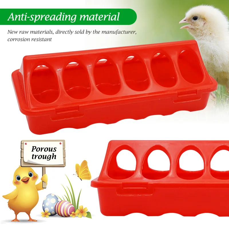 1 Pc Double Row Plastic Flip-Top Poultry Bird Feeder Ground Chicken Bird Feeder Trough Pheasant Feeding Bucket Quality Chick