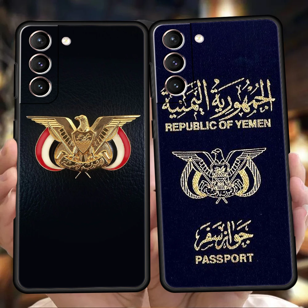 Yemen Passport Phone Case for Samsung Galaxy S24 S23 S22 S20 S21 FE Ultra S10 S10E S9 S8 Plus 5G Soft TPU Cover Shell Capas Bags