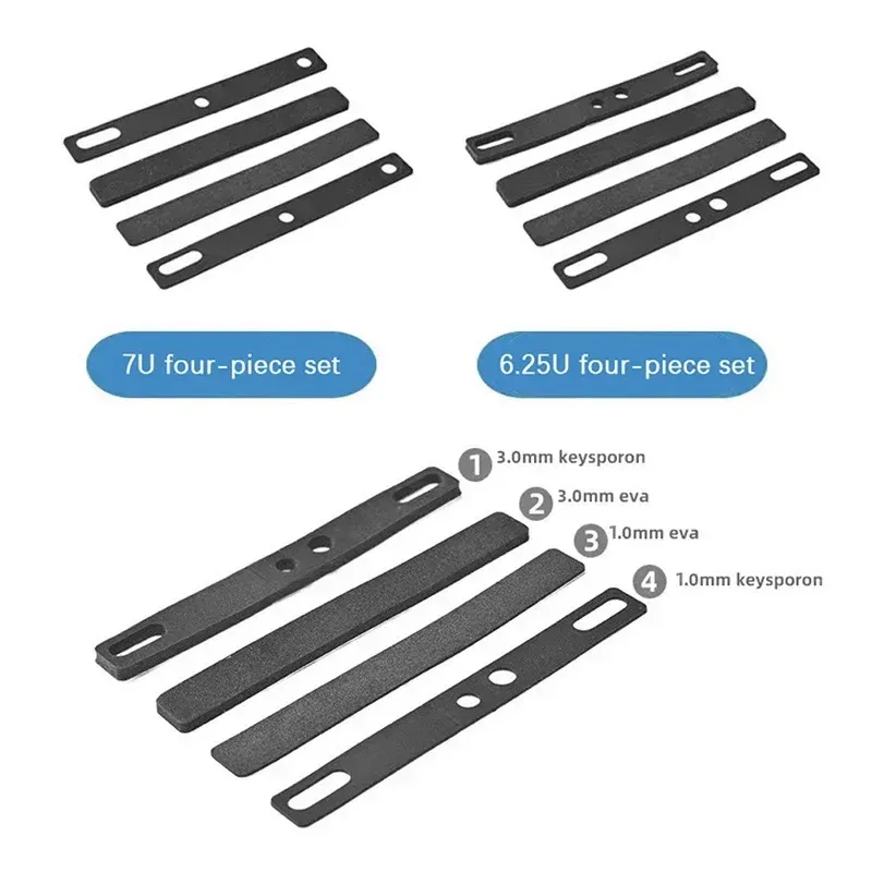 

4PCS/Set Mechanical Keyboard Spacebar Keycaps Sound Insulation Foam Noise Absorbing Cotton for DIY 6.25U 7U Space Bar Mute Tools