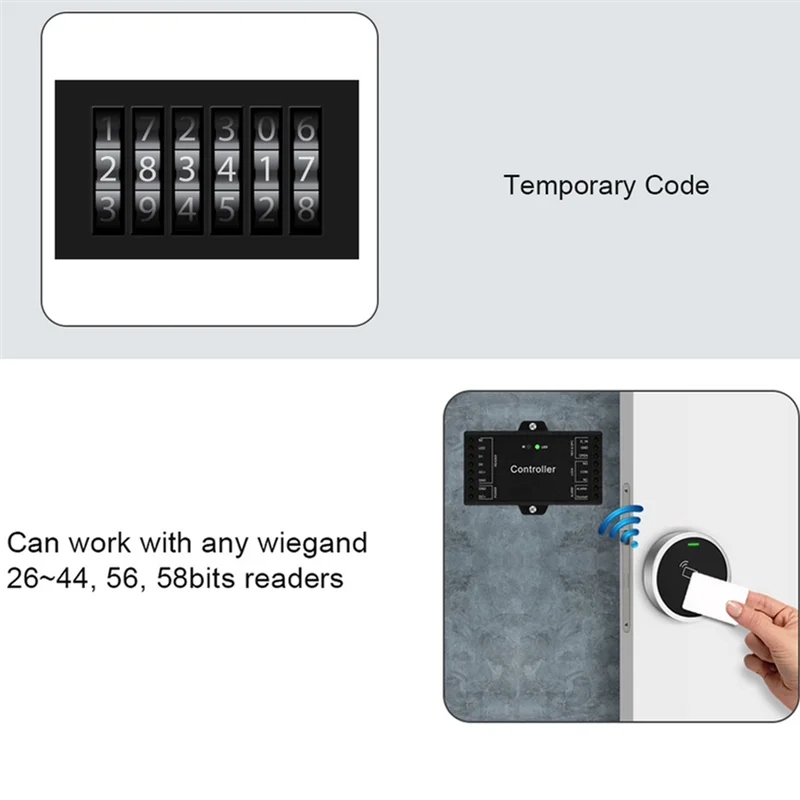 

Sboard Wifi Controller Single Door Remote Control Access Control Board Panel 12V Wiegand 26-44 Bits Input 1000 User-N33R