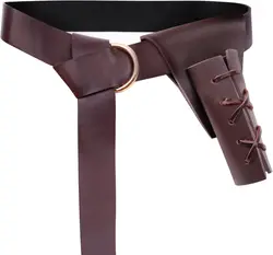 1Pc/2Pcs Halloween Medieval Knight Belt & Viking Sword Leather Case, Dagger Frog Leather Sword Belt Sword Holder, Renaissance Belt