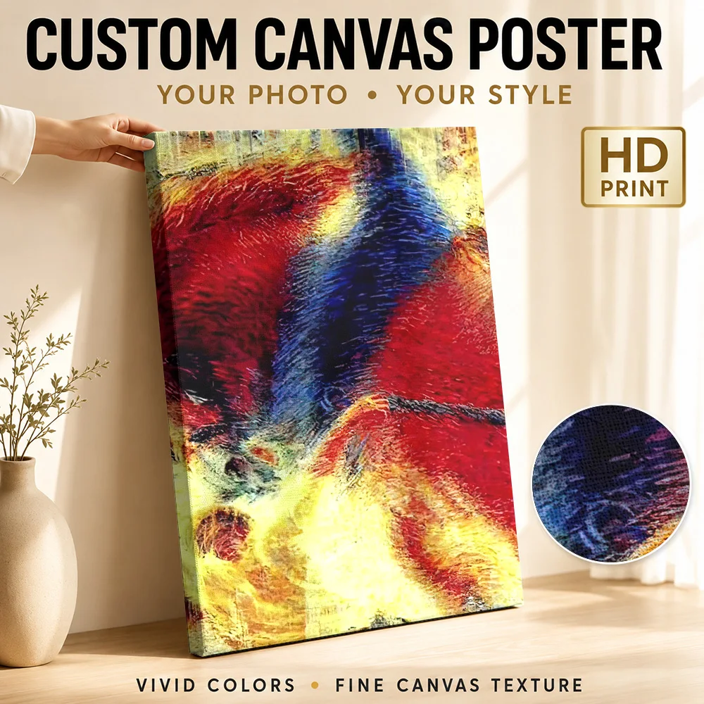 Umberto Boccioni Red And Blue Composition Canvas Poster Customized Photo Abstract Wall Art For Bedroom, Interior Stylist Gift