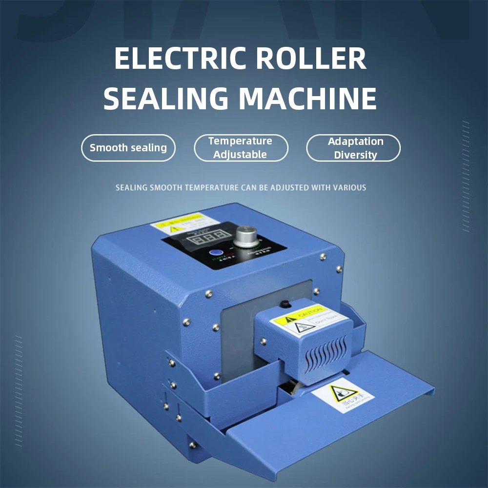 Plastic Film Sealer Small Food Packaging Bag Continuous Heat Sealer Automatic Roller Temperature Control Sealing Machine