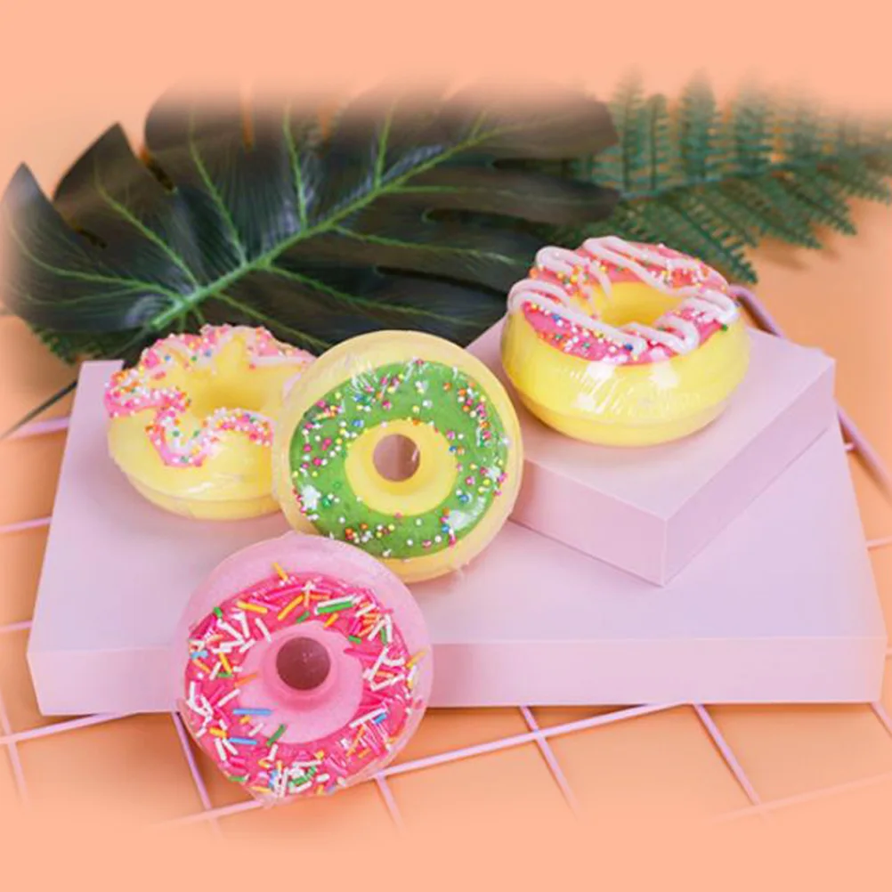 

Softening Bubble 4Pcs Spa Bath Salt Doughnut Shape Bubbles For Family And Travel