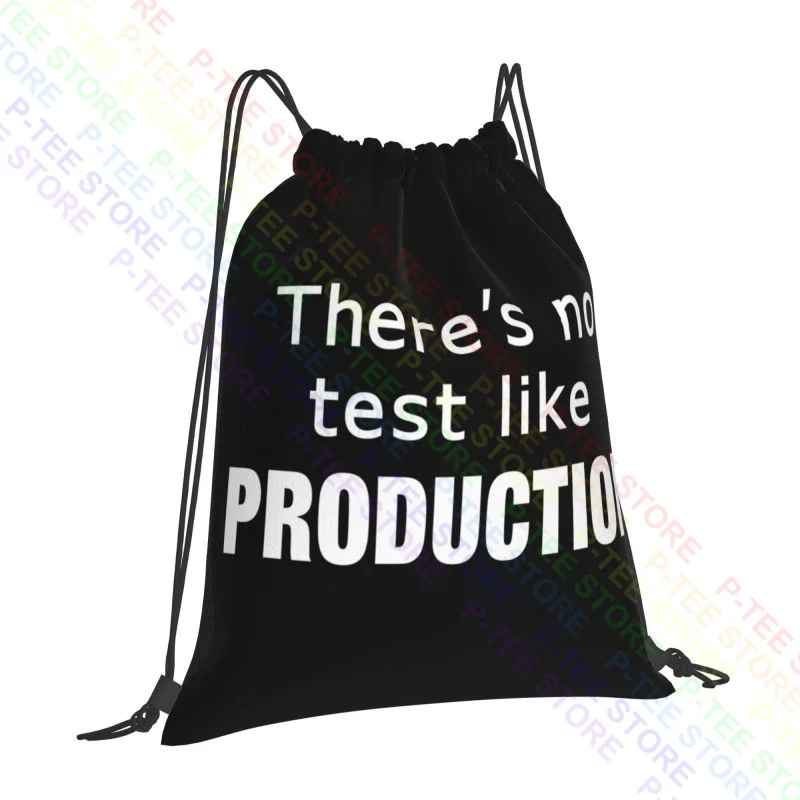 No Test Like Production Drawstring Bags Gym Bag Travel Creative Personalised Multi-function