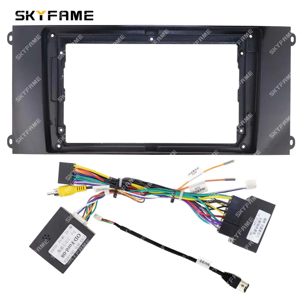 SKYFAME Car Frame Fascia Adapter Canbus Box Decoder Android Radio Dash Fitting Panel Kit For Ford Transit Pro