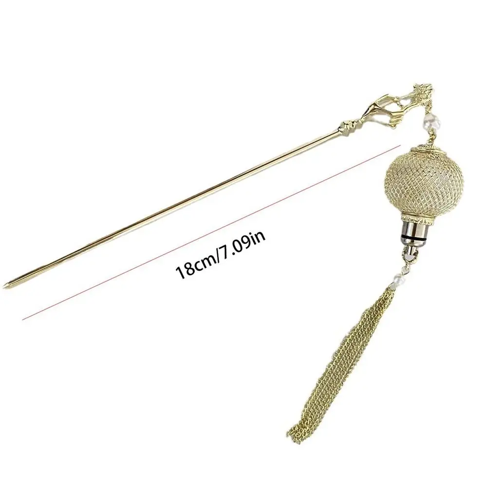 Bloem Gloeiende Lantaarn Haarspeld Lichtgevende Haarstokjes Voor Broodjes Lantaarn Hair Stick Hanfu Hoofddeksels Hair Chopstick