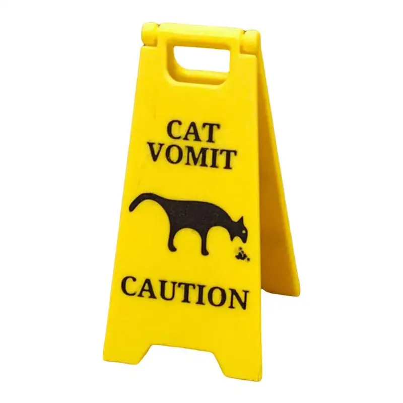 Cat Vomit Warning Sign Caution Vomit Wet Floor Sign Cat Garden Yard Warning Sign For Bathroom Living Room Decoration