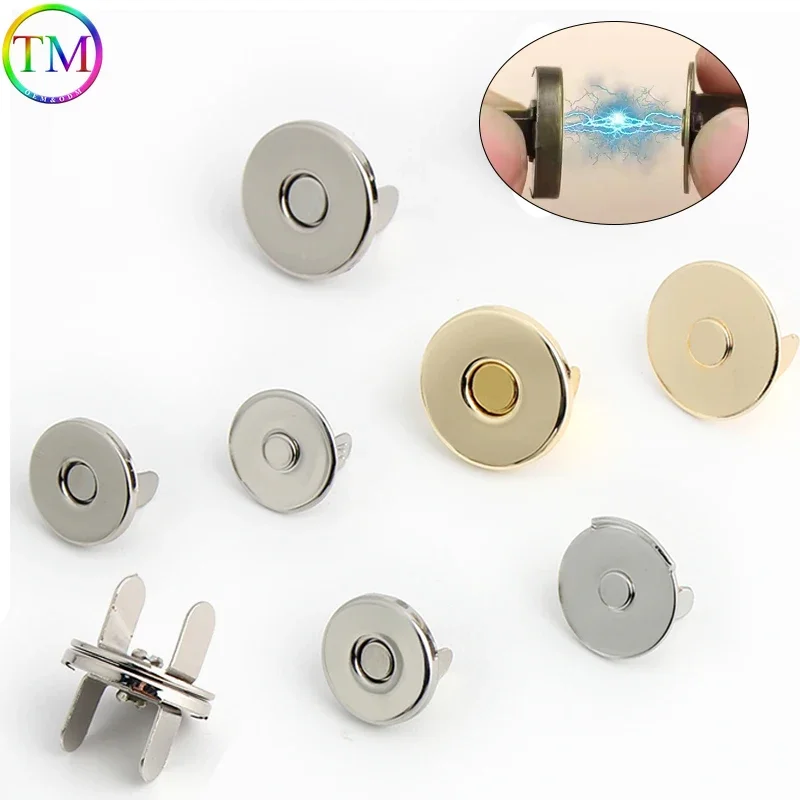 10-30-50pieces Round Magnetic Snap Invisible Buckle No-seam Buckle Button For Handbag Leather Bag Craft DIY Hardware Accessories