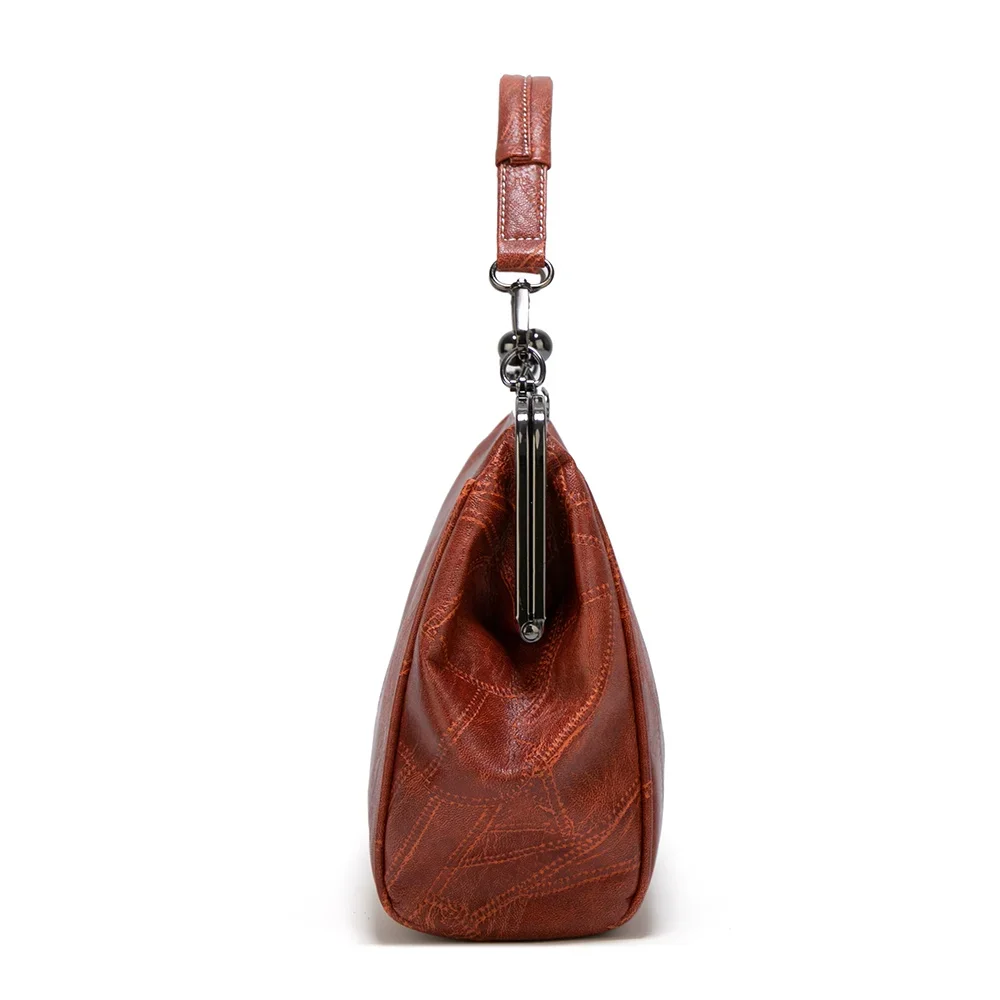 Shoulder Bags Women Retro Frame Purses Girls Crossbody Messenger Bag Small handbags for Phone Party Faux Oil Leather Clip bags
