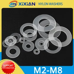 M2 M3  M4  M5 M6 M6.5 M8 Nylon Gasket Insulating Wear-Resistant Flat Washer White Round Plastic Hard Plastic Ultra-Thin Gasket