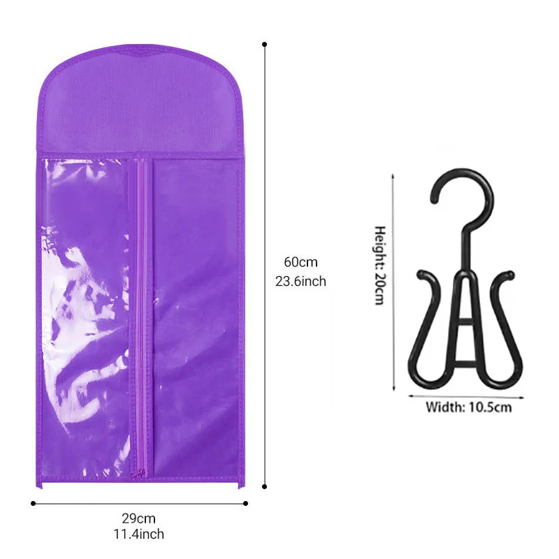 Wig Storage Bags with Hanger for Hair Extensions