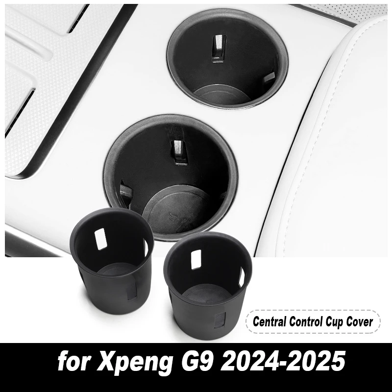 Image of Auto Zentrale Aufbewahrungsbox für Xpeng G9 2022-2025 Getränkehalter Armaturenbrett-Tablett Organizer Aufräumen Schwarz Innenraum Autozubehör TPE