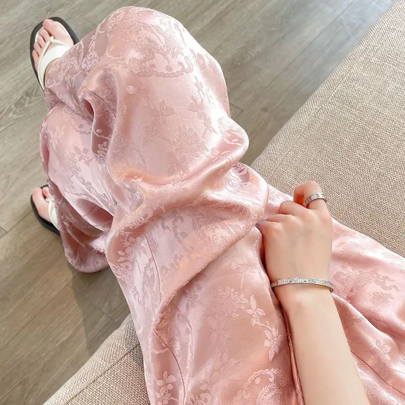 2024 New Style Hot Sale Pink Ice shreds Pajama Pants For Home Furnishing Printing  Pajama Women Sleep Bottom Home Wear Z354