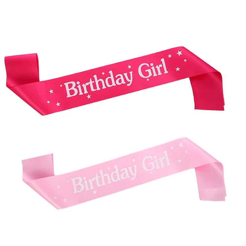 European And American Western-style Birthday Party Birthday Girl Shoulder Strap Etiquette Belt Satin Red Ribbon