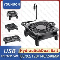 Ventilador enrutador USB de 5V, 80mm, 92mm, 120mm, 140mm, bricolaje, TV Box, bola/enfriador de manga y red protectora, ventilador de refrigeración de escritorio