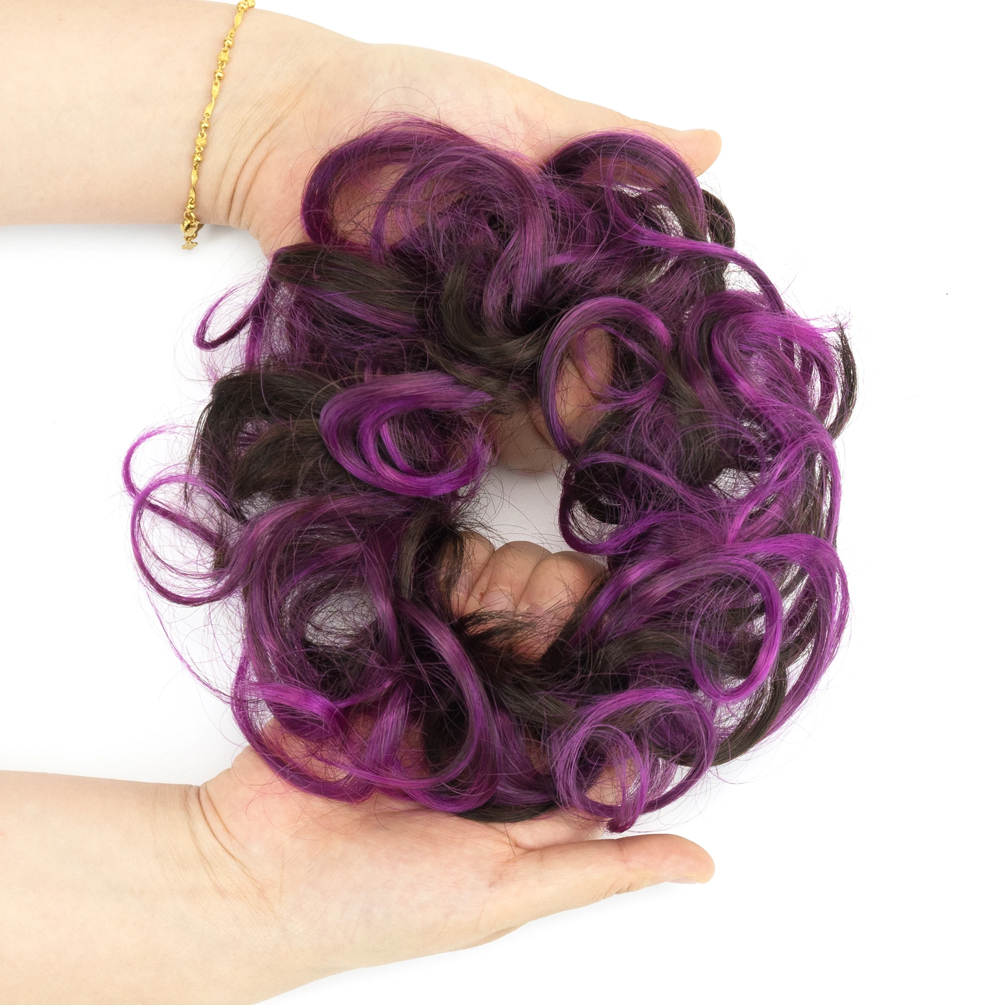 كعكة فوضوية اصطناعية بألوان قوس قزح ، ربطة شعر أوبدو ، ربطة شعر مرنة ، قطع شعر مجعدة ، ربطة رأس للأطفال والنساء ، 2 *