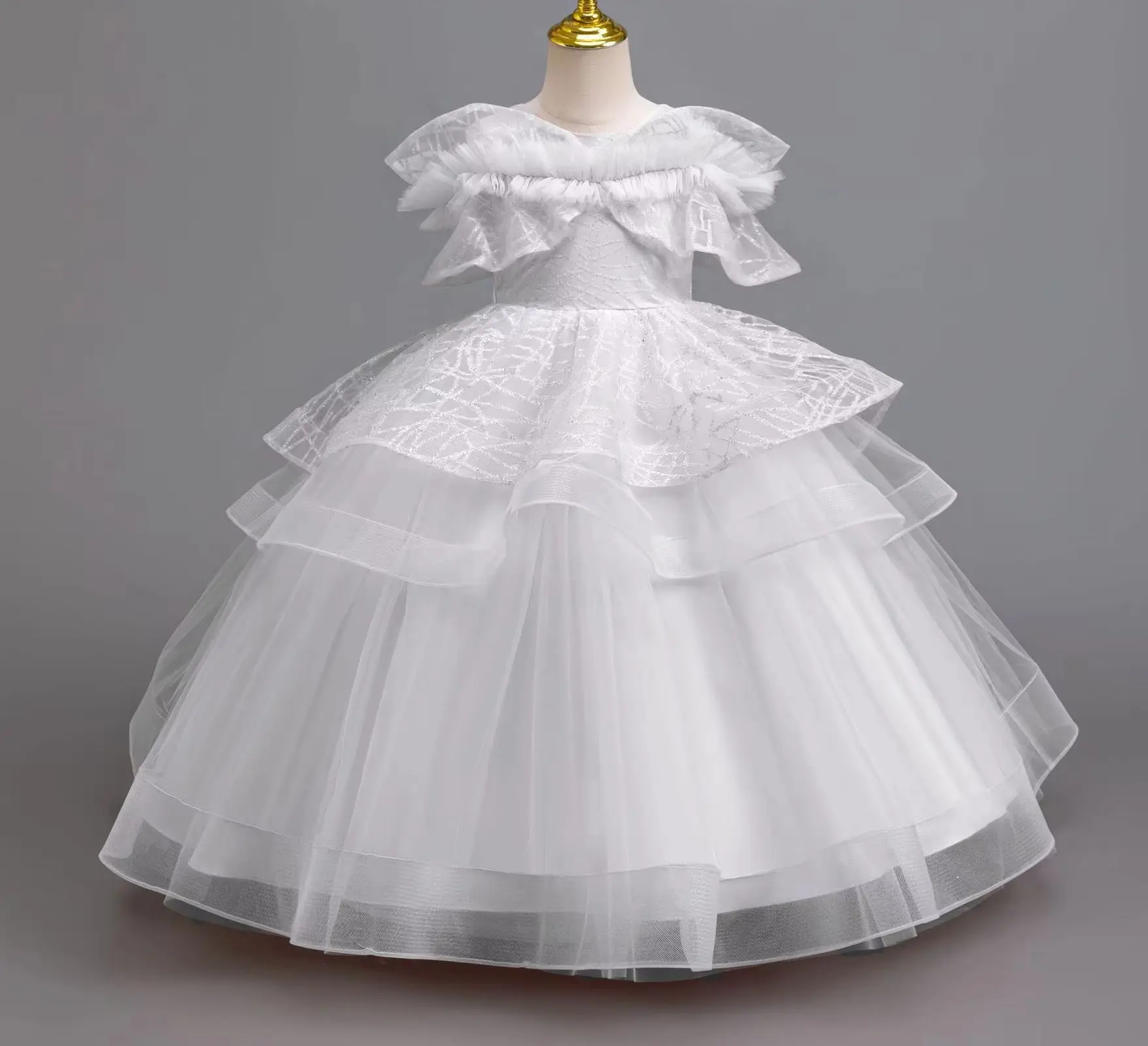 Festival Frocks Children Party Dresses for Piano Performance Princess Girl Graduation Evening Dress  4-12 Years
