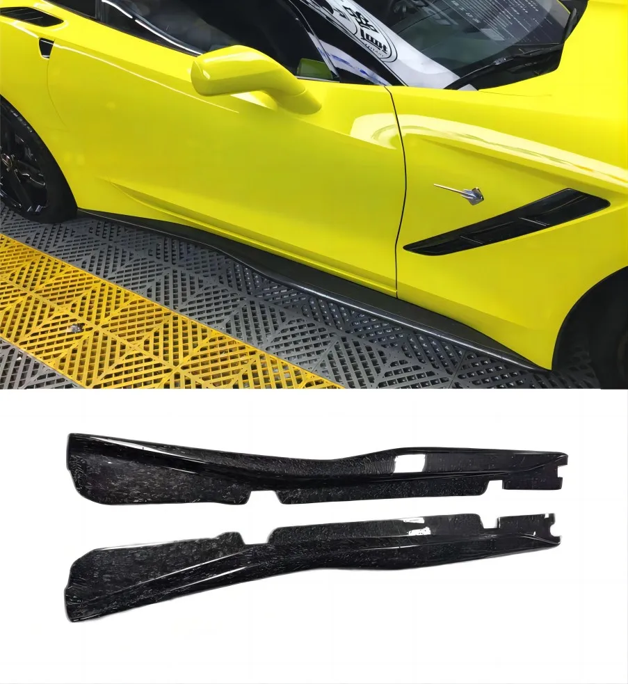 For Chevrolet Corvette C7 2014-2019 FRP/Carbon Fiber Body Separator Winglet Flank Bump  GT Style Side Skirt Separator